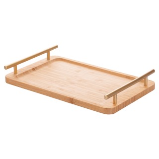 Villa DEste  Ορθογώνιος δίσκος 33x20 cm σε μπαμπού με χρυσές λαβές ...