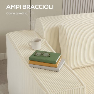 Τριθέσιος Καναπές με Βαθιά Καθίσματα, Φαρδιά Μπράτσα και 2 Μαξιλάρι...