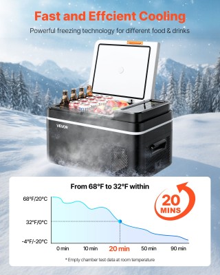 VEVOR Ηλεκτρικό Φορητό Ψυγείο Αυτοκινήτου 22L, DC 12/24V AC100-240V...