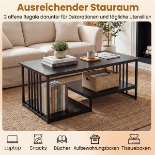 Costway Ορθογώνιο τραπεζάκι σαλονιού με 2 ράφια και ανθεκτικό μεταλ... Costway Ορθογώνιο τραπεζάκι σαλονιού με 2 ράφια και ανθεκτικό μεταλ...