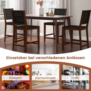 Costway Σετ 2 Καρέκλες Τραπεζαρίας με Δερμάτινη Πλέξη και Ξύλινο Σ... Costway Σετ 2 Καρέκλες Τραπεζαρίας με Δερμάτινη Πλέξη και Ξύλινο Σ...