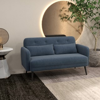 HOMCOM 2θέσιος καναπές με υφασμάτινη ταπετσαρία και 2 μαξιλάρια, 13...