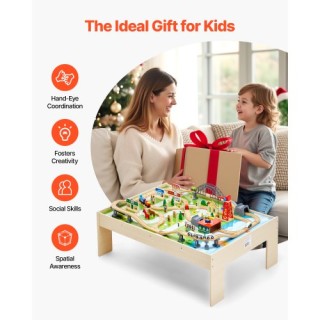 VEVOR Παιδικό Τραπέζι Δραστηριοτήτων με Ξύλινο Σετ και Αναδιπλούμεν...