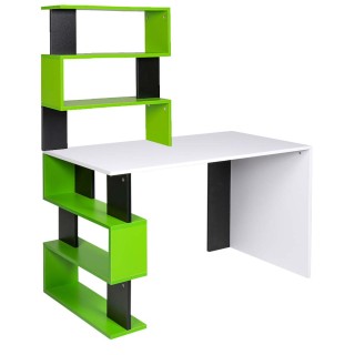 BAKAJI  Γραφείο Βιβλιοθήκη 7 Ράφια Τραπέζι Υπολογιστή Ξύλο Σπίτι Γρ...