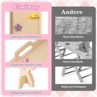 Costway Σετ Αναρρίχησης 8-σε-1 για παιδιά, Πτυσσόμενο Ξύλινο Πολύχρ...