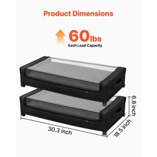 VEVOR Κάτω από το Κρεβάτι Αποθηκευτικός Χώρος με Ρόδες 30.3x18.5x6.... VEVOR Κάτω από το Κρεβάτι Αποθηκευτικός Χώρος με Ρόδες 30.3x18.5x6....