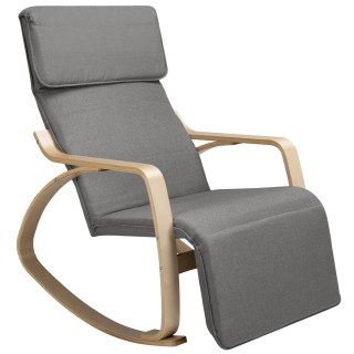 BAKAJI  Κουνιστή Καρέκλα Πολυθρόνα Χαλάρωσης Βαμβάκι Γκρι Ρυθμιζόμε...