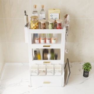 BAKAJI Μεταλλική Ραφιέρα με Διπλή Βιτρίνα και Λευκό Συρτάρι 02842264 BAKAJI Μεταλλική Ραφιέρα με Διπλή Βιτρίνα και Λευκό Συρτάρι 02842264