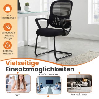 Costway Σετ 2 Καρεκλών Συνεδριάσεων Γραφείου με Αναπνεύσιμη Πλάτη &...