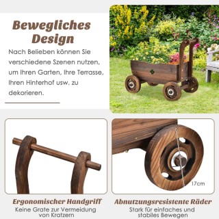 Costway  Ξύλινη Ζαρντινιέρα με Ρόδες Καφέ 68 x 38,5 x 53,5 εκ. και ...