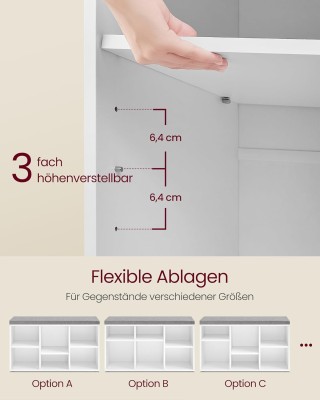 VASAGLE Πολυλειτουργικός πάγκος παπουτσιών με αποθηκευτικά κουτιά κ... VASAGLE Πολυλειτουργικός πάγκος παπουτσιών με αποθηκευτικά κουτιά κ...