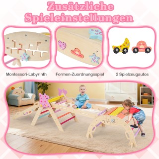 Costway 8-σε-1 Αναδιπλούμενο Πολύχρωμο Ξύλινο Σετ Αναρρίχησης Μοντε...