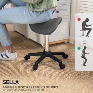 Περιστρεφόμενο Σκαμπό με Ροδάκια και Ρυθμιζόμενο ύψος 48 x 47 x 45-...