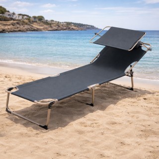 BAKAJI Πτυσσόμενη Ξαπλώστρα Παραλίας με Ρυθμιζόμενη Πλάτη και Σκίασ...