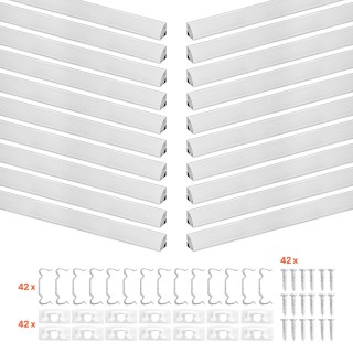 VEVOR Σετ 20 Τεμαχίων: Κανάλι Αλουμινίου V Σχήματος 1M για LED Ταιν...