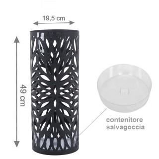 BAKAJI Σταντ ομπρελοθήκης από σίδερο, στρογγυλό σχέδιο, μαύρο, με ... BAKAJI Σταντ ομπρελοθήκης από σίδερο, στρογγυλό σχέδιο, μαύρο, με ...