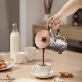 VEVOR Γαλλική Καφετιέρα Πρέσα 1L από Βοριοπυριτικό Γυαλί με Χαλκό φ...