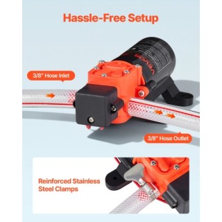 VEVOR Αντλία Νερού 12V DC 1.2 GPM, Αυτοαναρρόφησης, 80 PSI, Αθόρυβη...