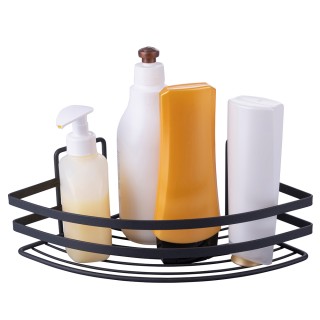 Galileo Γωνιακό ράφι σιδερένιο 22x22x105 εκ μαύρο σατινέ 5914741