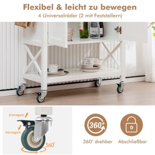 Costway Κινητό Καρότσι Κουζίνας με Άφθονο Αποθηκευτικό Χώρο και Πο... Costway Κινητό Καρότσι Κουζίνας με Άφθονο Αποθηκευτικό Χώρο και Πο...