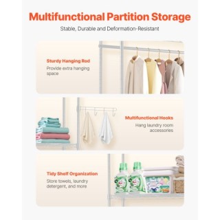 VEVOR Ράφι Αποθήκευσης Πλυντηρίου 5 Επιπέδων Λευκό LDXYJZJTJKDPZ1I8...