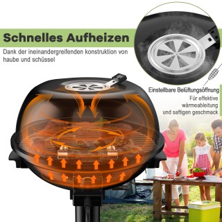 Costway Ηλεκτρική Ψησταριά BBQ Φορητή με Αποσπώμενη Αντικολλητική Σ...