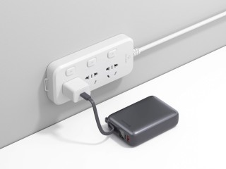 SWISSTEN Φορητός φορτιστής 20,000 mAh 45 W με ενσωματωμένο καλώδιο ...