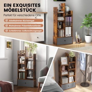 Costway Επταώροφη Ανοιχτή Βιβλιοθήκη με Συρτάρι 53 x 24 x 118 cm Κα... Costway Επταώροφη Ανοιχτή Βιβλιοθήκη με Συρτάρι 53 x 24 x 118 cm Κα...