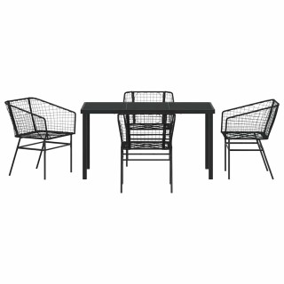 vidaXL Σέτ φαγητού για κήπο 5 pcs Μαύρο συνθετικό ρατάν 3380892 vidaXL Σέτ φαγητού για κήπο 5 pcs Μαύρο συνθετικό ρατάν 3380892