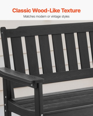 VEVOR Ανθεκτικός Μαύρος Πλαστικός Πάγκος Κήπου 128 εκ. GYZYSLHSSTBB...