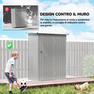 Outsunny Μεταλλική Αποθήκη Εργαλείων με Κεκλιμένη Στέγη και Κλειδαρ...