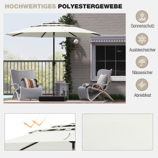 Costway Λευκή αεριζόμενη ομπρέλα βεράντας και τραπεζιού 3 επιπέδων ...