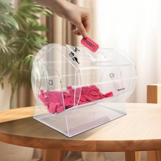 VEVOR Ακρυλική Κληρωτίδα, Χωρητικότητα 10000 Εισιτήρια ή 300 Μπάλες...