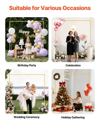 VEVOR Χρυσή Μεταλλική Αψίδα 2x2μ για Εκδηλώσεις JXJDJT66FT66JQXDB001V0