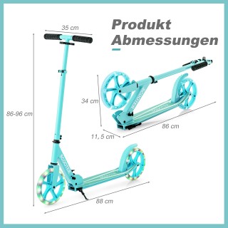 Costway Πτυσσόμενο Σκούτερ με Ανθεκτικότητα 100kg & 2 LED Ρόδες Ρυθ... Costway Πτυσσόμενο Σκούτερ με Ανθεκτικότητα 100kg & 2 LED Ρόδες Ρυθ...