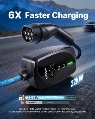 VEVOR Φορητός Φορτιστής EV 22 kW 32A Τύπου 2, 3 Φάσεων με Καλώδιο 7... VEVOR Φορητός Φορτιστής EV 22 kW 32A Τύπου 2, 3 Φάσεων με Καλώδιο 7...