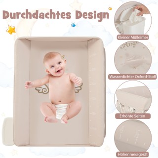 Costway Πτυσσόμενος και ρυθμιζόμενος σταθμός αλλαγής πάνας με αποθη...