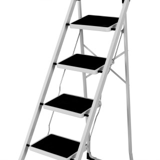BAKAJI  Σκάλα Αναδιπλούμενη 4 Σκαλοπατιών Αντιολισθητική Σκαμπό Σκα...