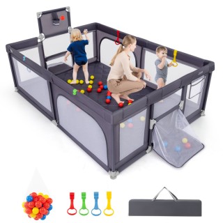 Costway Πτυσσόμενο Παιδικό Πάρκο με Μπασκέτα και Ποδοσφαιρικό Τέρμα...