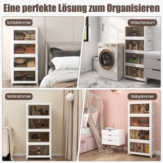 Costway Σετ 4 τεμαχίων Στοιβαζόμενα Κουτιά Αποθήκευσης με Καπάκι & ... Costway Σετ 4 τεμαχίων Στοιβαζόμενα Κουτιά Αποθήκευσης με Καπάκι & ...