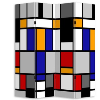 BAKAJI  Παραβάν 4 Πάνελ Εκτύπωση Μπρος-Πίσω Διαχωριστικό Μόδα Μοντρ...