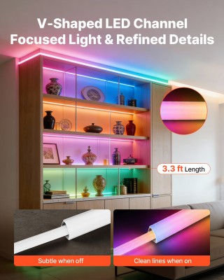 VEVOR Σετ 20 Τεμαχίων: Κανάλι Αλουμινίου V Σχήματος 1M για LED Ταιν...