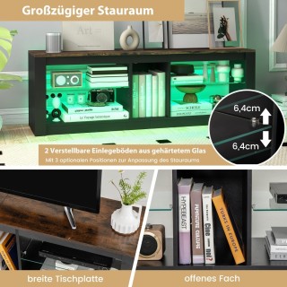 Costway Μοντέρνα Κονσόλα Τηλεόρασης με LED Φωτισμό για Τηλεοράσεις ...