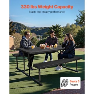 VEVOR Πτυσσόμενο Τραπέζι Κήπου και Καρέκλες για Εσωτερική και Εξωτε...