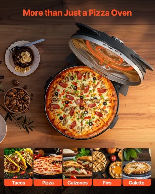 VEVOR Ηλεκτρικός Φούρνος Πίτσας 1200W με Πέτρα Κορδιερίτη και Θερμο... VEVOR Ηλεκτρικός Φούρνος Πίτσας 1200W με Πέτρα Κορδιερίτη και Θερμο...