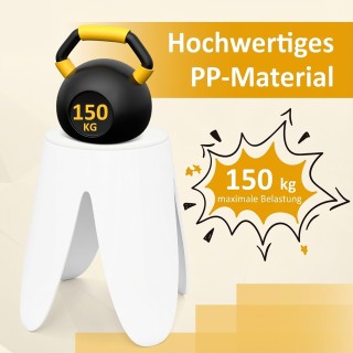 Costway Σετ 8 Στρογγυλών Στοιβαζόμενων Σκαμπό από Πλαστικό με Μαξιλ...