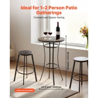 VEVOR Μεταλλίκο Στρογγυλό Μπαρ Τραπέζι 60 εκ.,Εξωτερικού Χώρου με Ε...