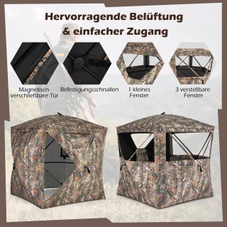 Costway Διαφανές Σκηνικό Καμουφλάζ 270° Pop-Up από Ανθεκτικό Οξφόρδ...