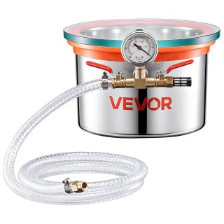 VEVOR Θάλαμος κενού 5,7 L από ανοξείδωτο ατσάλι με καπάκι από σκληρ... VEVOR Θάλαμος κενού 5,7 L από ανοξείδωτο ατσάλι με καπάκι από σκληρ...