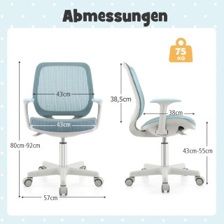 Costway Παιδική Καρέκλα Γραφείου με Ρυθμιζόμενο Ύψος Καθίσματος 43-... Costway Παιδική Καρέκλα Γραφείου με Ρυθμιζόμενο Ύψος Καθίσματος 43-...